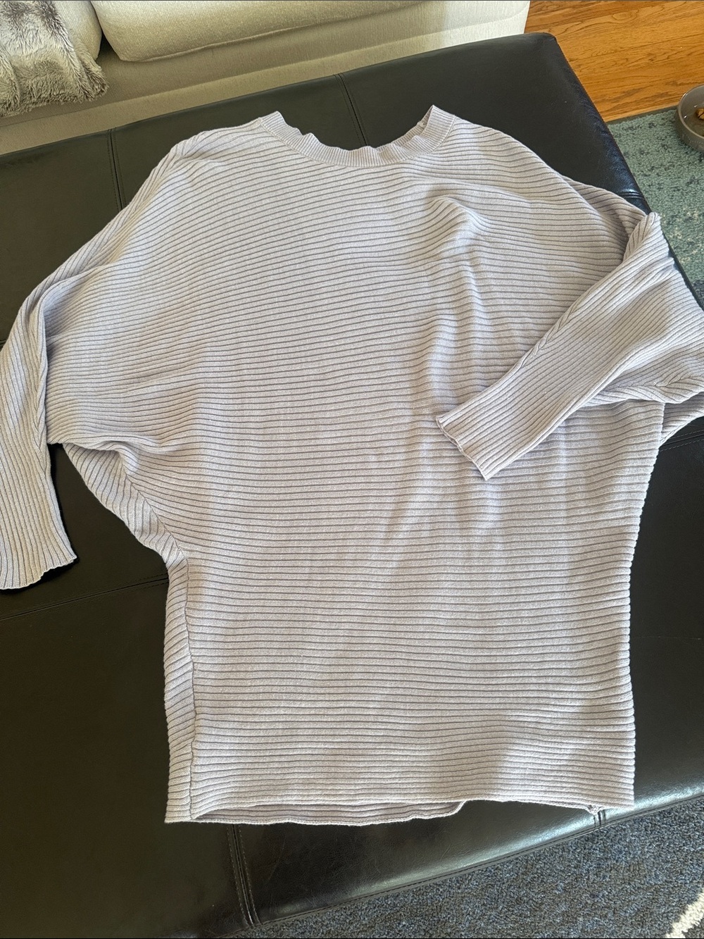 By Together Lavender Ribbed Scoop-Neck Pullover